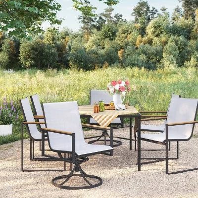 2pc Henning Swivel Outdoor Patio Dining Chairs Rocking Chairs Black - Project 62™ 3 2pc Henning Swivel Outdoor Patio Dining Chairs Rocking Chairs Black - Project 62™