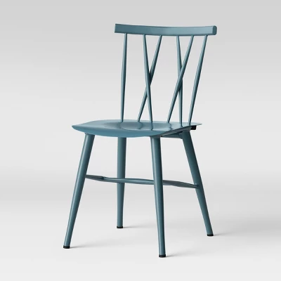 Set Of 2 Becket Metal X Back Dining Chair Light Blue - Project 62™ 5 Set Of 2 Becket Metal X Back Dining Chair Light Blue - Project 62™ - Image 3