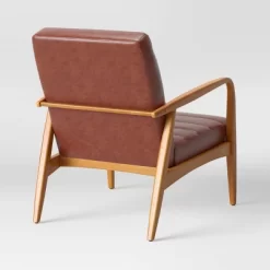 Northway Channel Tufted Wood Armchair Brown Faux Leather - Project 62™ -Project 62 Shop GUEST 20d09d47 9eaf 4d7d ac87 605b97dbae27