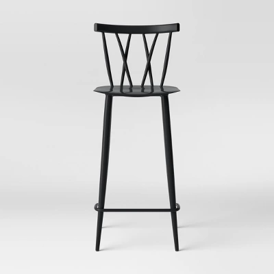 Set Of 2 Becket Metal X Back Barstool Black - Project 62™ 4 Set Of 2 Becket Metal X Back Barstool Black - Project 62™ - Image 2