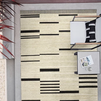 7' X 10' Outdoor Rug Multitier Bars Gray/Cream - Project 62™ 6 7' X 10' Outdoor Rug Multitier Bars Gray/Cream - Project 62™ - Image 4