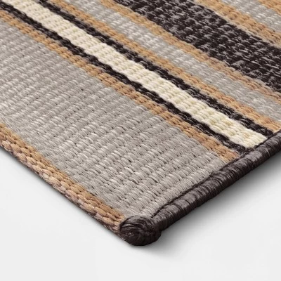 7'x10' Striped Tapestry Rectangular Woven Outdoor Area Rug Charcoal Gray - Project 62™ 4 7'x10' Striped Tapestry Rectangular Woven Outdoor Area Rug Charcoal Gray - Project 62™ - Image 2