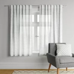 1pc Light Filtering Striation Herringbone Window Curtain Panel - Project 62™