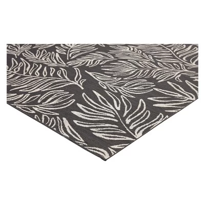 30" X 50" Leaves Outdoor Rug Black - Project 62™ 4 30" X 50" Leaves Outdoor Rug Black - Project 62™ - Image 2