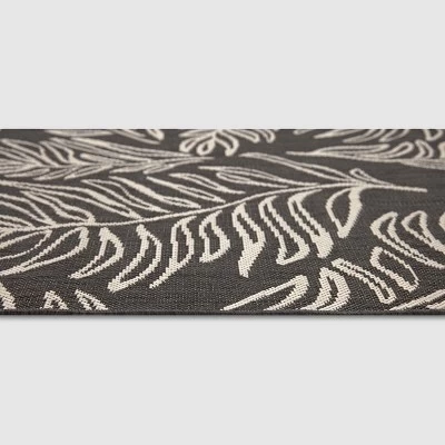 9' X 12' Leaves Outdoor Rug Black - Project 62™ 5 9' X 12' Leaves Outdoor Rug Black - Project 62™ - Image 3