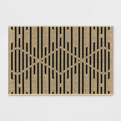 Grace Broken Geometrical Indoor/Outdoor Rug Black/Tan - Project 62™ 6 Grace Broken Geometrical Indoor/Outdoor Rug Black/Tan - Project 62™ - Image 4