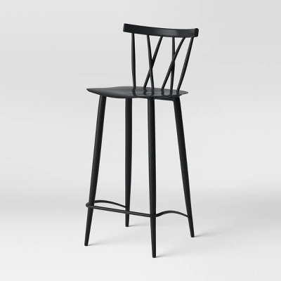 Set Of 2 Becket Metal X Back Barstool Black - Project 62™ 5 Set Of 2 Becket Metal X Back Barstool Black - Project 62™ - Image 3