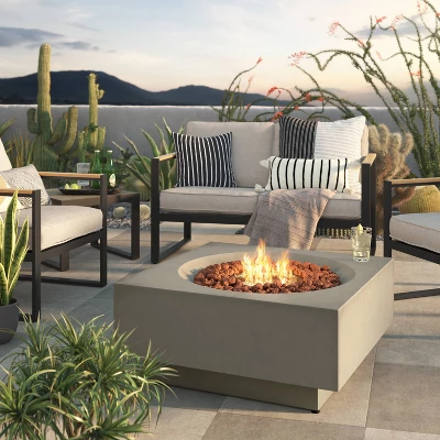 Pipestone LP Square Fire Pit - Gray - Project 62™ 3 Pipestone LP Square Fire Pit - Gray - Project 62™