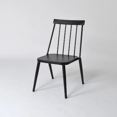 4pc Windsor Outdoor Patio Dining Chairs Stacking Chairs Black - Project 62™ 3 4pc Windsor Outdoor Patio Dining Chairs Stacking Chairs Black - Project 62™