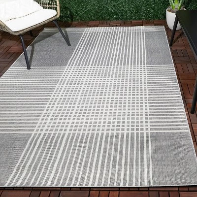 5' X 7' Plaid Outdoor Rug Gray - Project 62™ 3 5' X 7' Plaid Outdoor Rug Gray - Project 62™