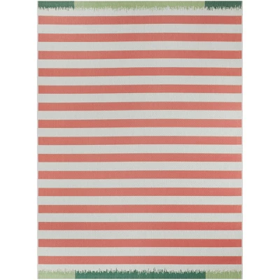 Preppy Stripes Outdoor Rug Coral - Project 62™ 5 Preppy Stripes Outdoor Rug Coral - Project 62™ - Image 3