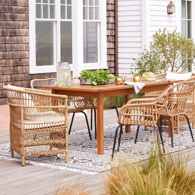 Kaufmann Wood Rectangle Patio Dining Table, Outdoor Furniture - Natural - Project 62™ 3 Kaufmann Wood Rectangle Patio Dining Table, Outdoor Furniture - Natural - Project 62™