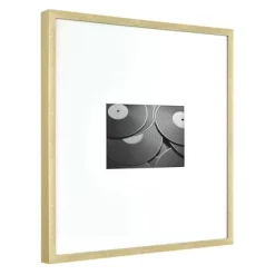 12.9" X 12.9" Matted To 4" X 6" Thin Metal Gallery Frame Brass - Project 62™
