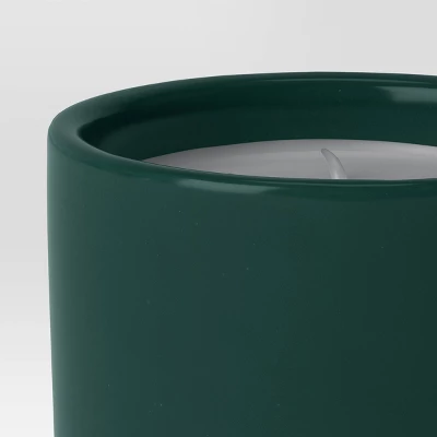 30oz Cylindrical Ceramic Arch 2-Wick Citronella Candle Deep Green - Project 62™ 4 30oz Cylindrical Ceramic Arch 2-Wick Citronella Candle Deep Green - Project 62™ - Image 2