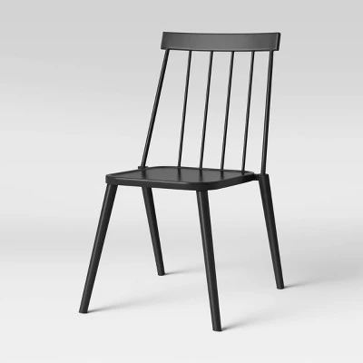 4pc Windsor Outdoor Patio Dining Chairs Stacking Chairs Black - Project 62™ 5 4pc Windsor Outdoor Patio Dining Chairs Stacking Chairs Black - Project 62™ - Image 3