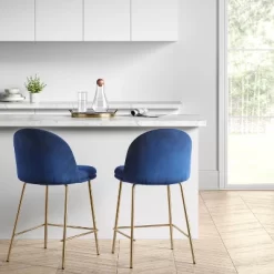 Nils Brass Base Counter Height Barstool - Project 62™