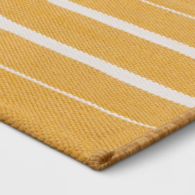 5' X 7' Outdoor Rug Broken Stripe Mustard - Project 62™ 4 5' X 7' Outdoor Rug Broken Stripe Mustard - Project 62™ - Image 2