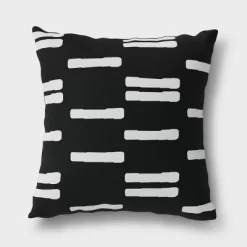 2pk Stripe Outdoor Throw Pillows DuraSeason Fabric™ Black/White - Project 62™