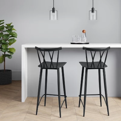 Set Of 2 Becket Metal X Back Barstool Black - Project 62™ 3 Set Of 2 Becket Metal X Back Barstool Black - Project 62™