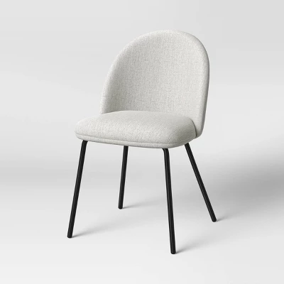 2pk Nils Metal Base Dining Chairs Gray Woven Fabric - Project 62™ 4 2pk Nils Metal Base Dining Chairs Gray Woven Fabric - Project 62™ - Image 2