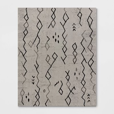 Grace Sketch Diamond Indoor/Outdoor Rug - Black/White - Project 62™ 8 Grace Sketch Diamond Indoor/Outdoor Rug - Black/White - Project 62™ - Image 6