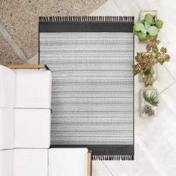 5' X 7' Outdoor Rug Striped Fringe Black - Project 62™ 7 5' X 7' Outdoor Rug Striped Fringe Black - Project 62™ -Project 62 Shop GUEST cd564f5b 1bfc 4256 a3d9 97e6d89b24db 1
