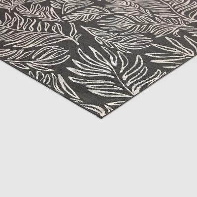 9' X 12' Leaves Outdoor Rug Black - Project 62™ 3 9' X 12' Leaves Outdoor Rug Black - Project 62™