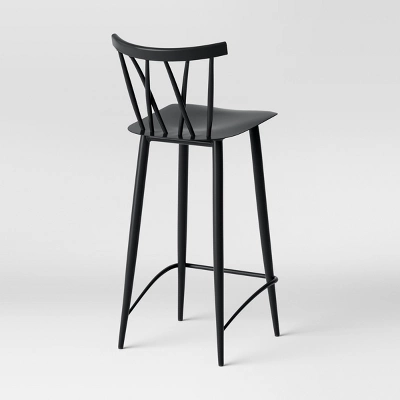 Set Of 2 Becket Metal X Back Barstool Black - Project 62™ 6 Set Of 2 Becket Metal X Back Barstool Black - Project 62™ - Image 4