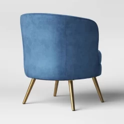 Beadle Accent Chair With Brass Leg Velvet Blue - Project 62™ -Project 62 Shop GUEST e11583ec 29c6 45c1 beb3 aaaa0bb28088