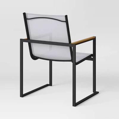 2pc Henning Outdoor Patio Dining Chairs Arm Chairs Gray - Project 62™ 6 2pc Henning Outdoor Patio Dining Chairs Arm Chairs Gray - Project 62™ - Image 4