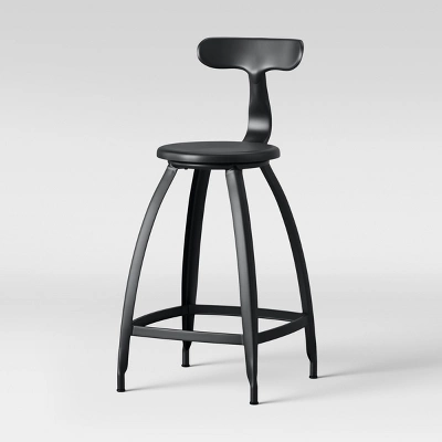 Seidler Architect Industrial Counter Height Barstool Black - Project 62™ 4 Seidler Architect Industrial Counter Height Barstool Black - Project 62™ - Image 2