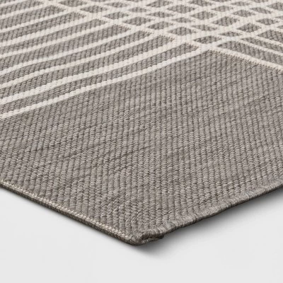 5' X 7' Plaid Outdoor Rug Gray - Project 62™ 4 5' X 7' Plaid Outdoor Rug Gray - Project 62™ - Image 2