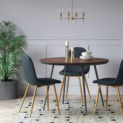 Copley Velvet Dining Chair With Brass Leg - Project 62 3 Copley Velvet Dining Chair With Brass Leg - Project 62